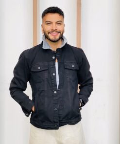 Chaqueta en jean trucker clásica  forrada para hombre  -22021